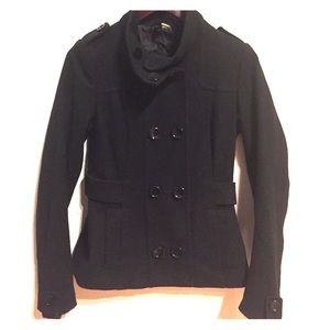 H&M Pea Coat- Black Fitted US Size 4